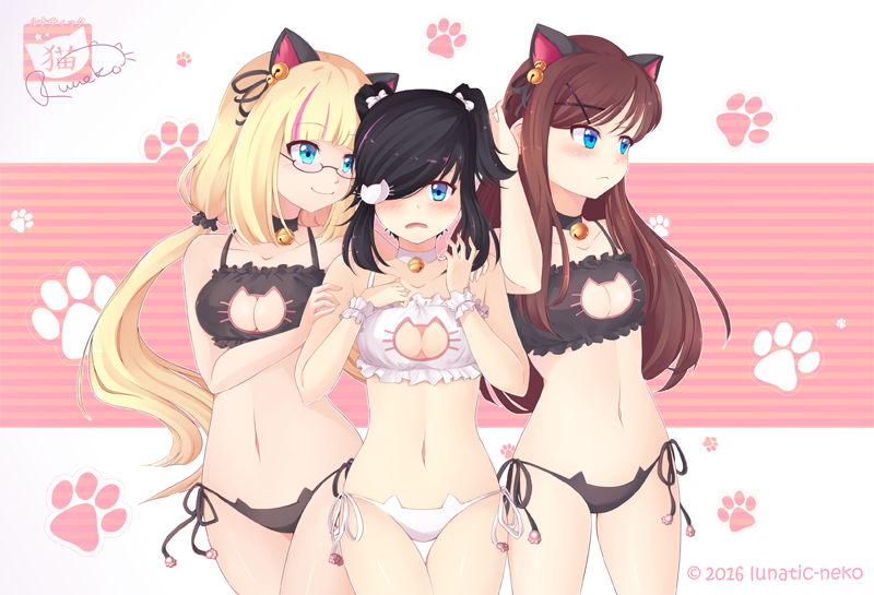 The M. reccomend Three anime girls bikini