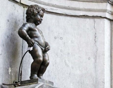Famous peeing statue in brussels