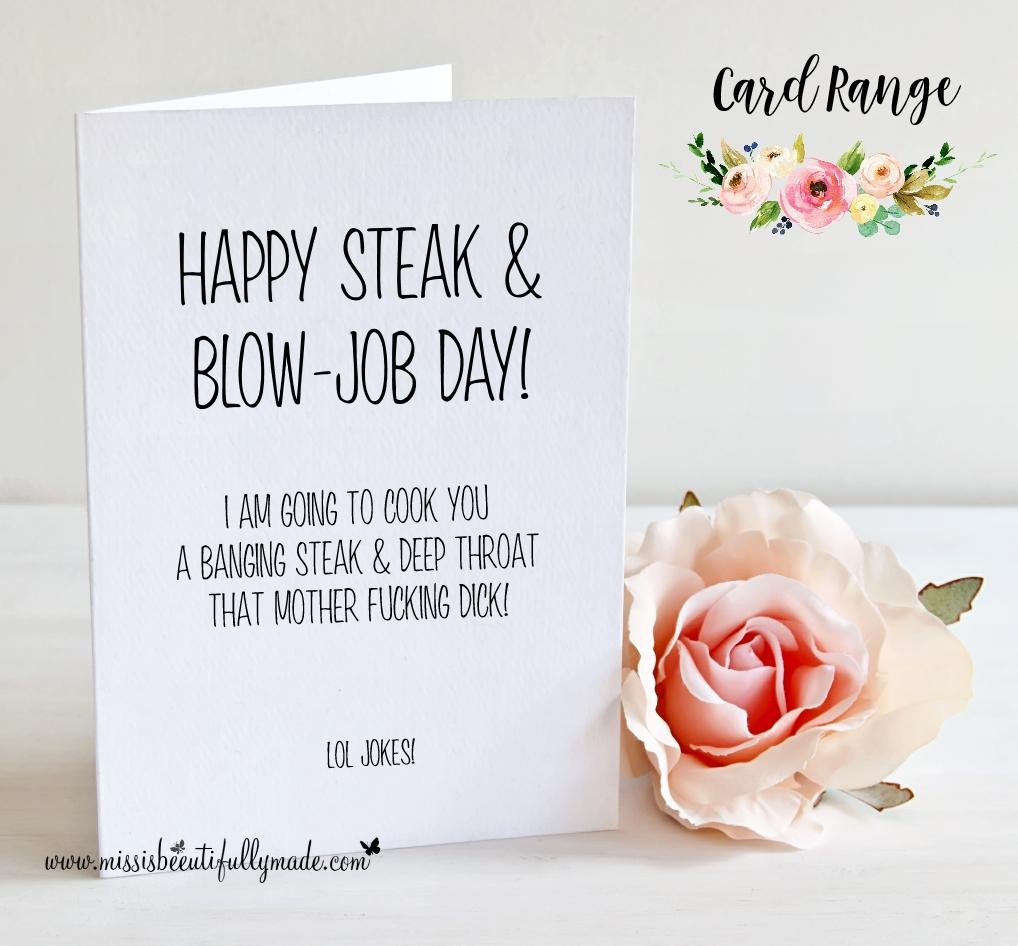 JK reccomend Steak and blow job day cards