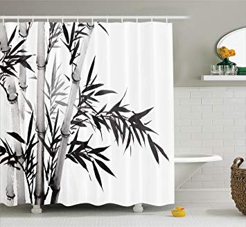 The B. reccomend Asian design fabric shower curtain