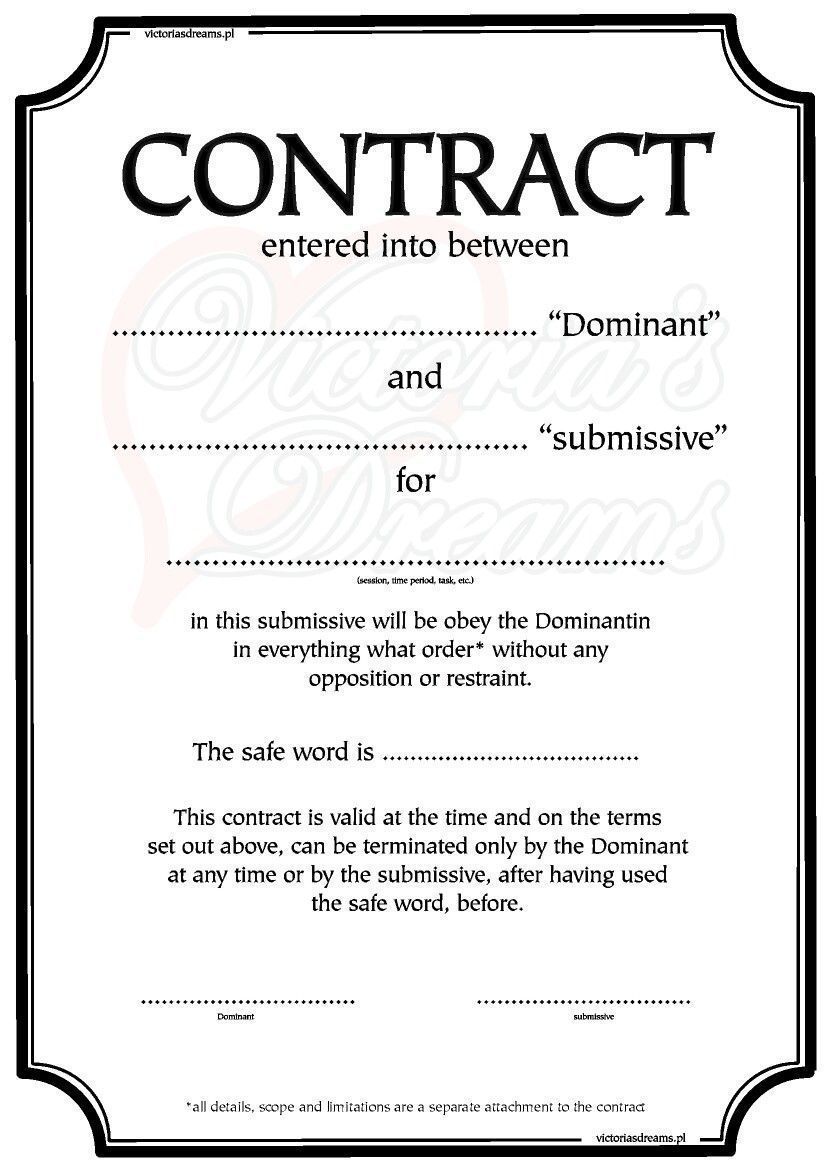 Bdsm spanking contract