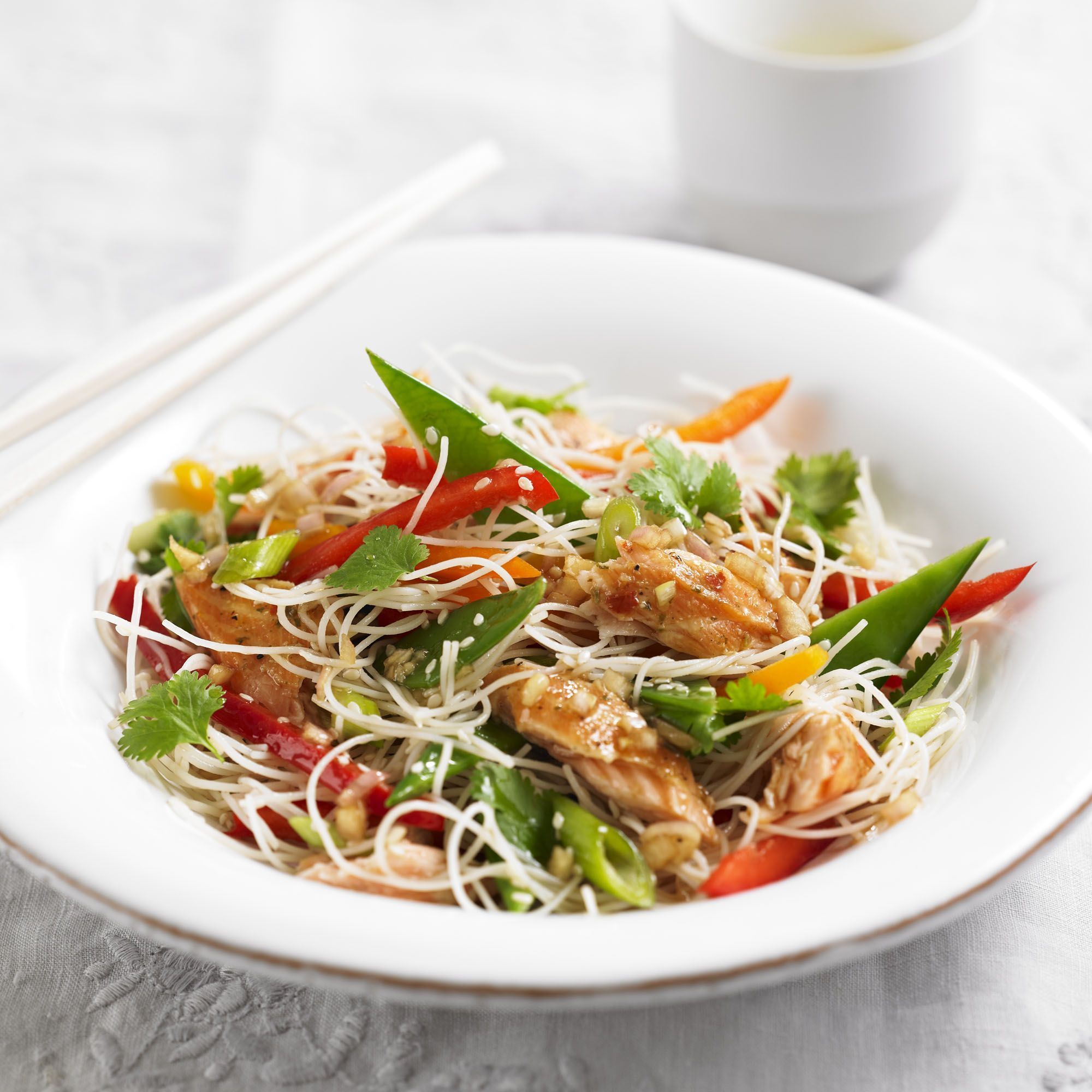Asian rice noodle salad