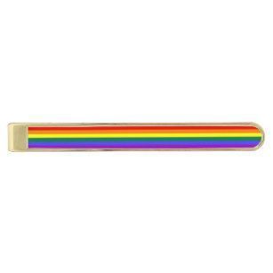 Gay pride rainbow tie clip