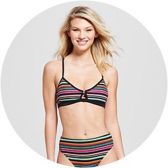 Tinkerbell reccomend Striped bikini with band on bottom