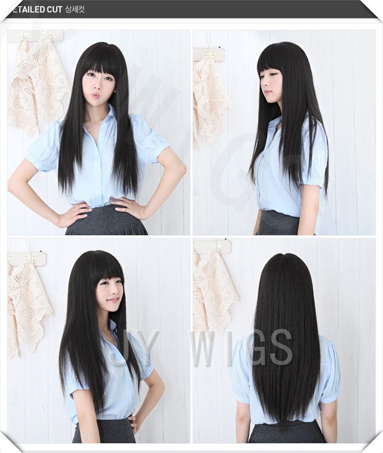 Japanese black straight hair cuty girl