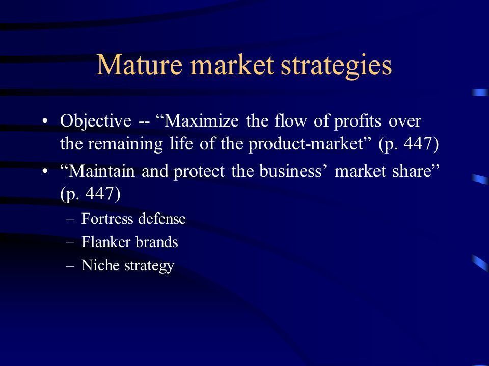 best of Market strategies Mature