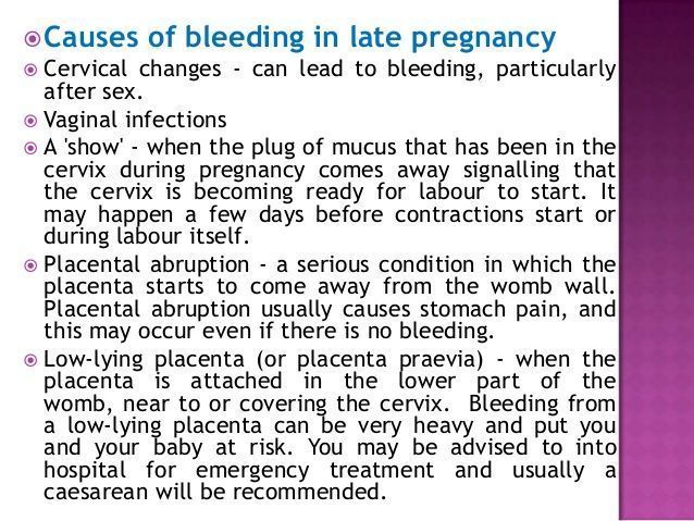 Pregnancy bleeding after sex