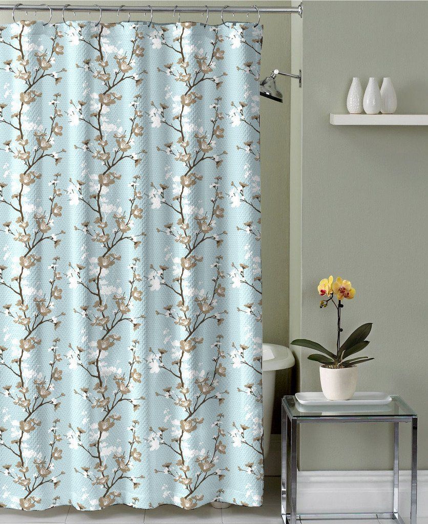 Asian design fabric shower curtain