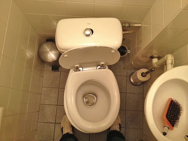 Bizzare toilet peeing