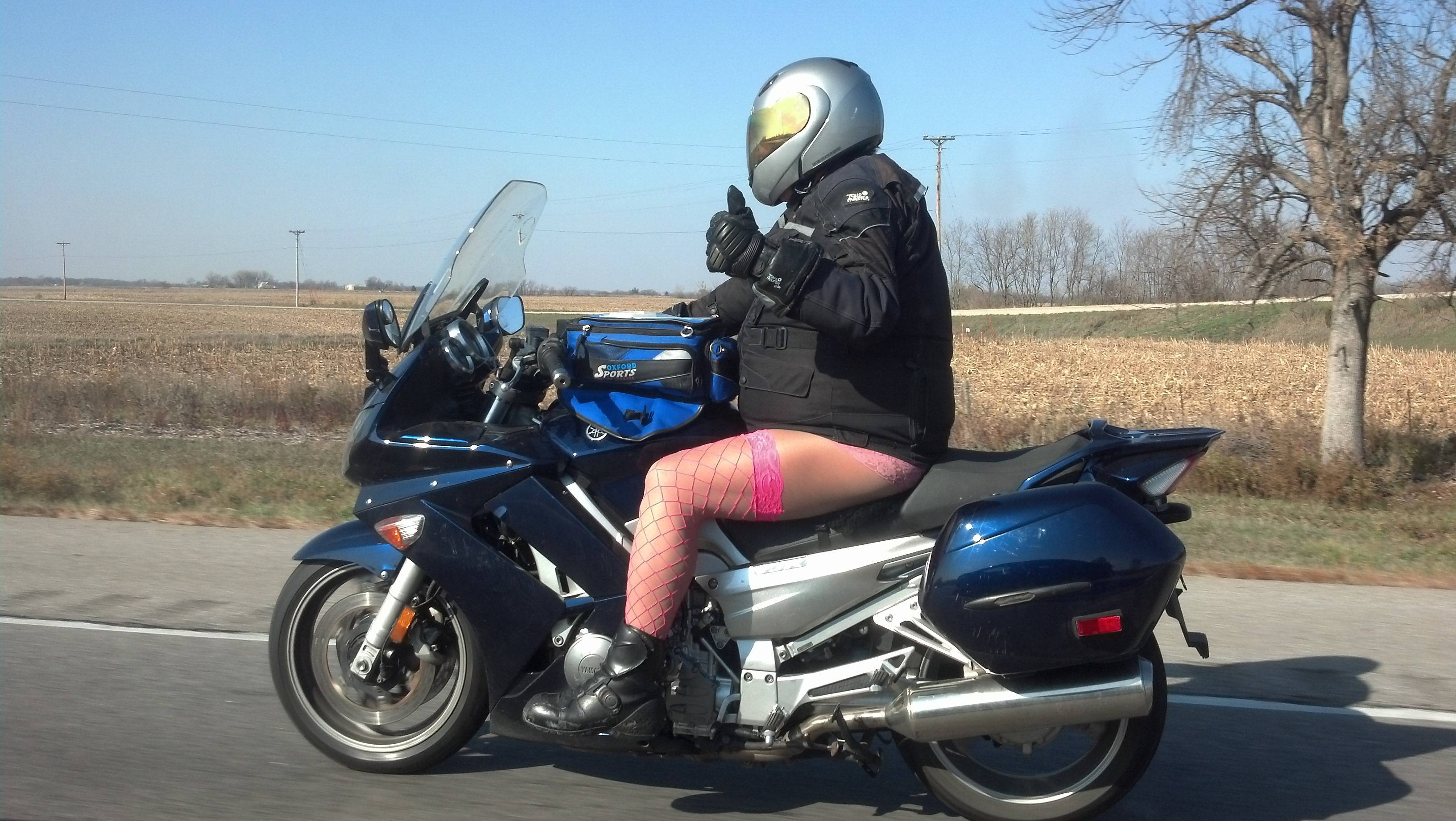 Ella reccomend Motorcyclist wearing pantyhose