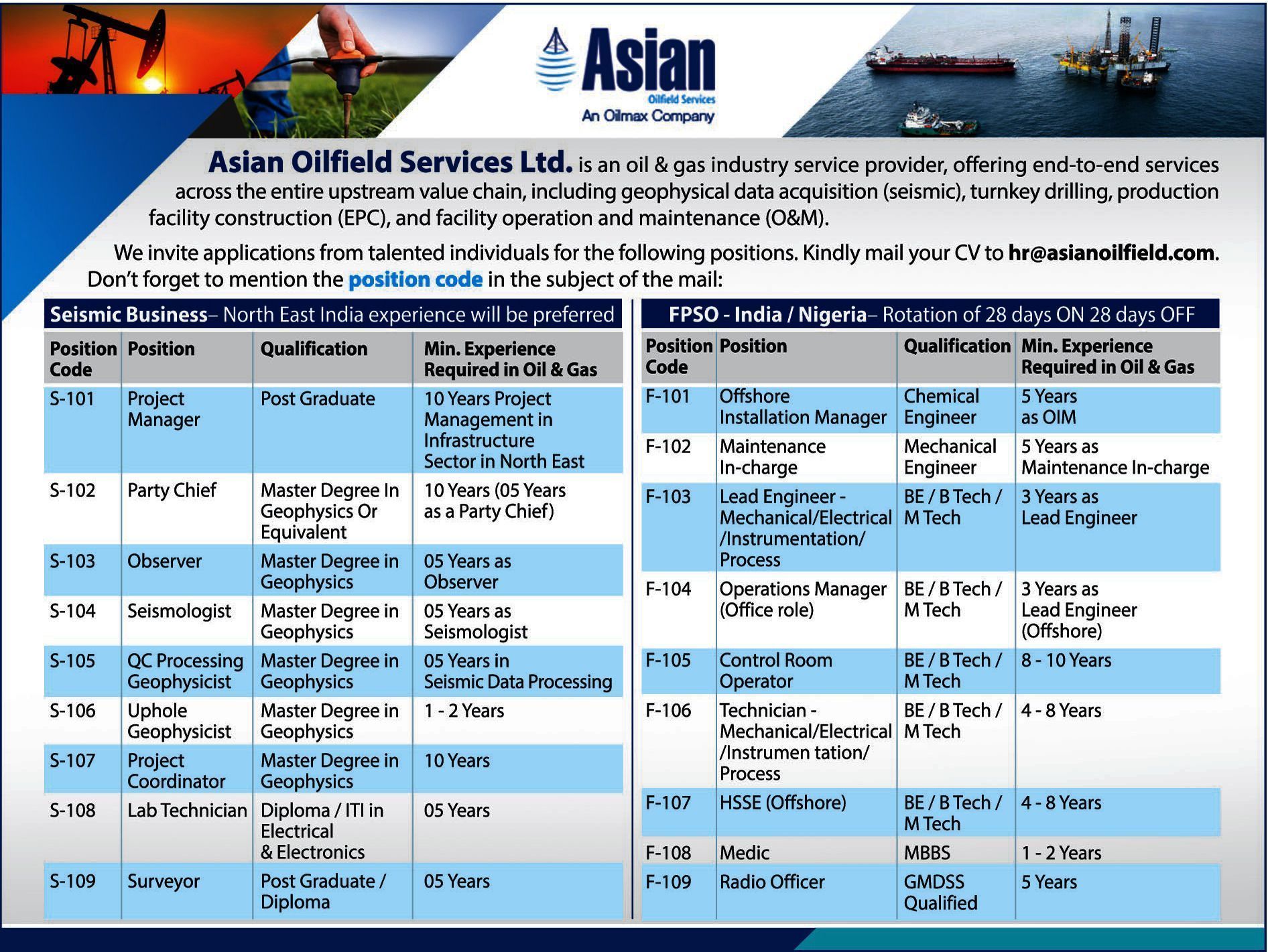 Asian oilfield services