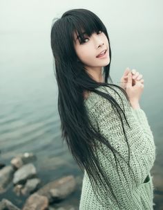 Japanese black straight hair cuty girl