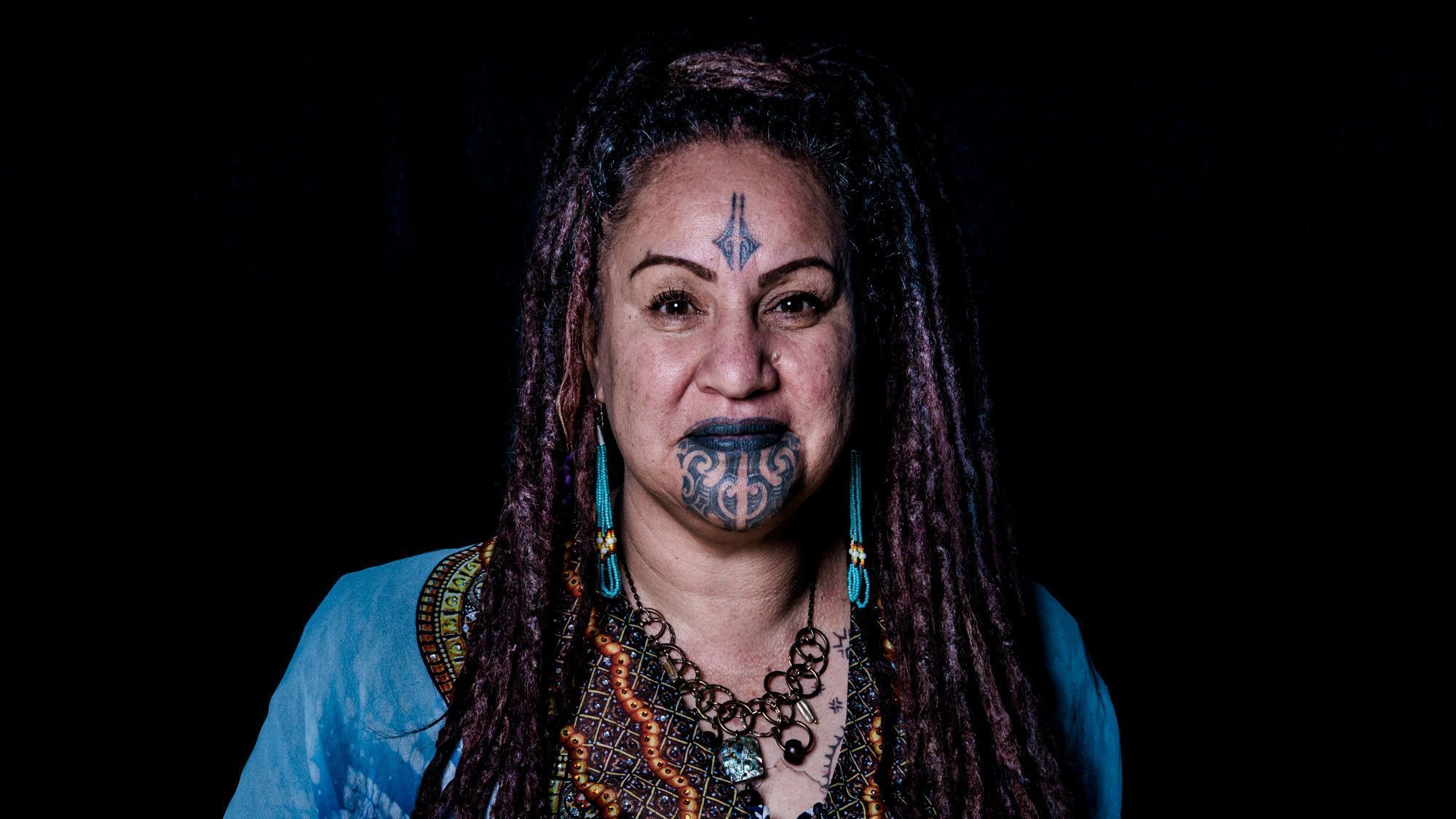 Maori women facial tattoo