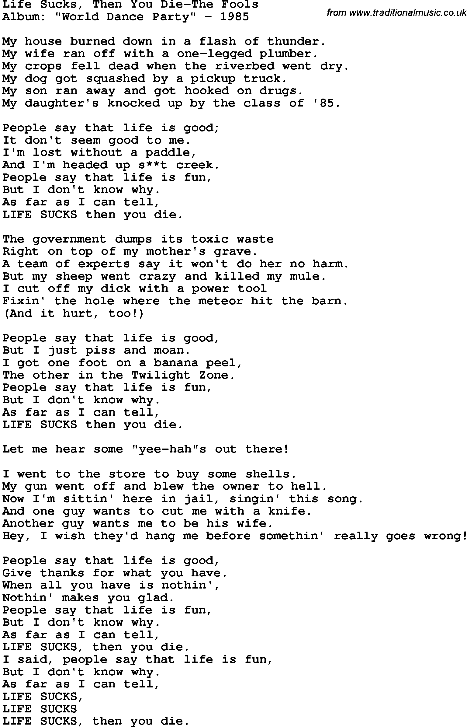 Saber reccomend Lyrics suck up suck up