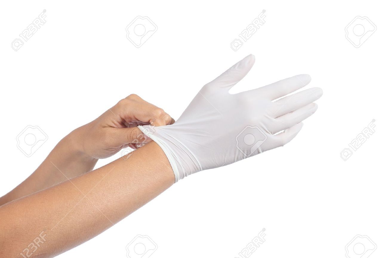 Latex glove hand