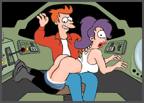 Frog reccomend Leela getting spank by fry