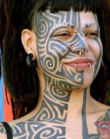 best of Tattoo Maori women facial