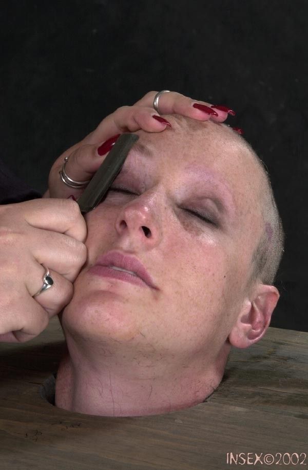 Shaved head submissive