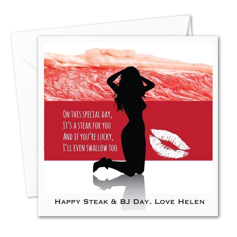 Steak and blow job day cards
